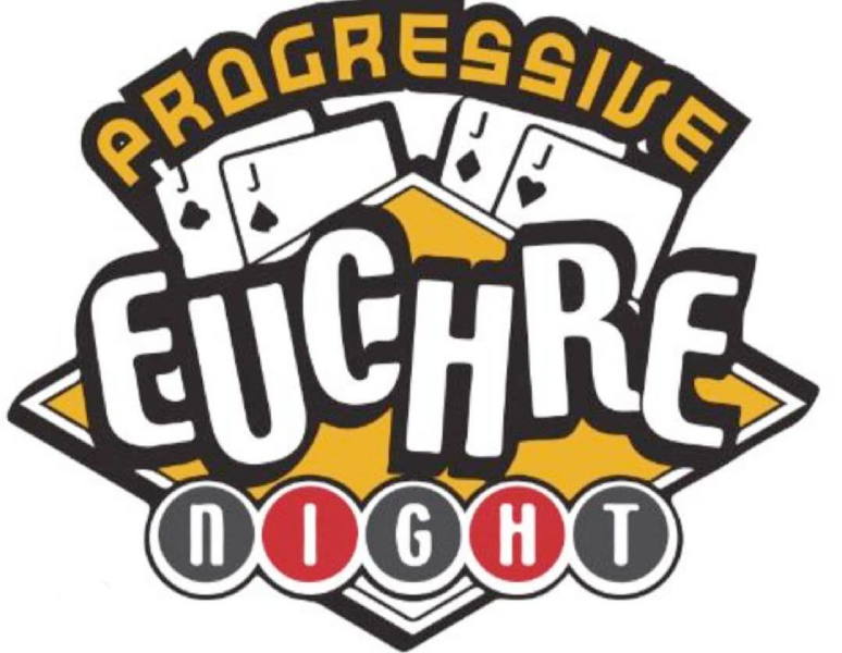 Progressive Euchre game layouts and score sheets